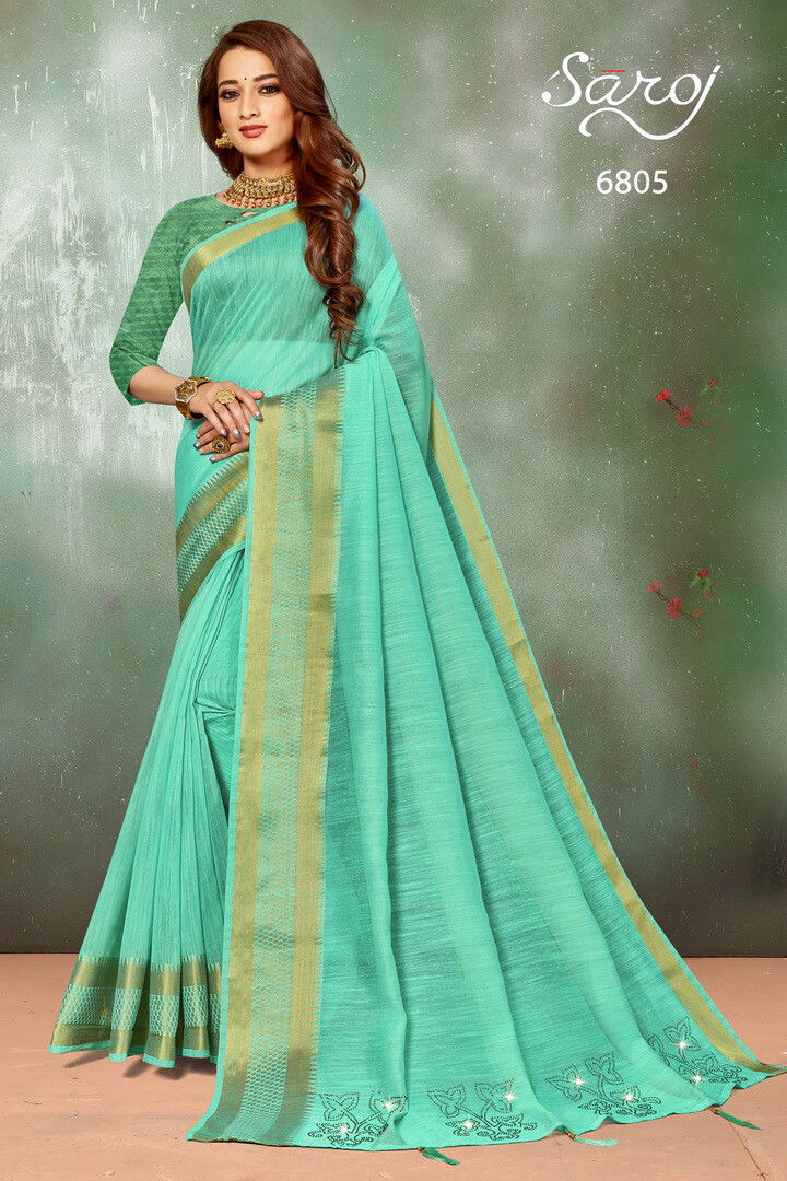 Saroj Jalwaa 6 New Designer Party Wear Linen Cotton Latest Saree Collection